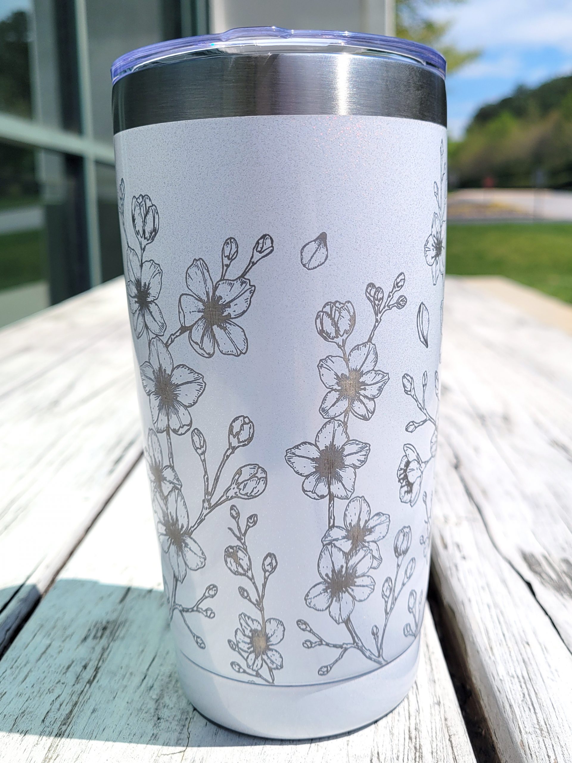 Personalized Engraved Yeti 30oz Travel Mug 360 Cherry Blossom -  in  2023