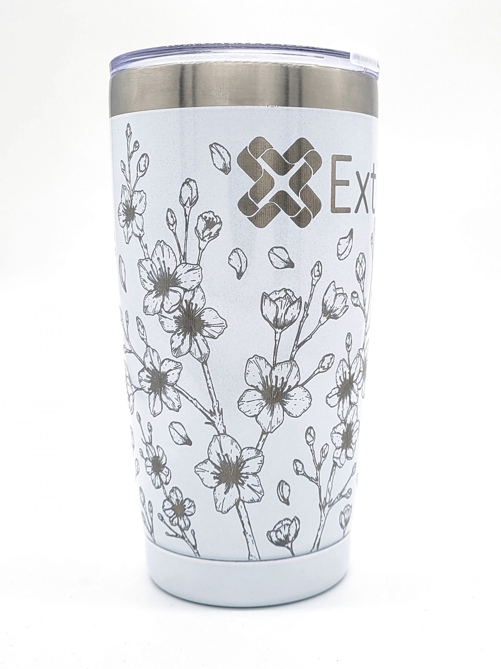 Cherry Blossoms Custom 360 Engraved Tumbler w/ straw & lid- 20oz Stainless  Steel Travel Mug, Hot/Cold Drinks - Personalized Gift, Logo, Name