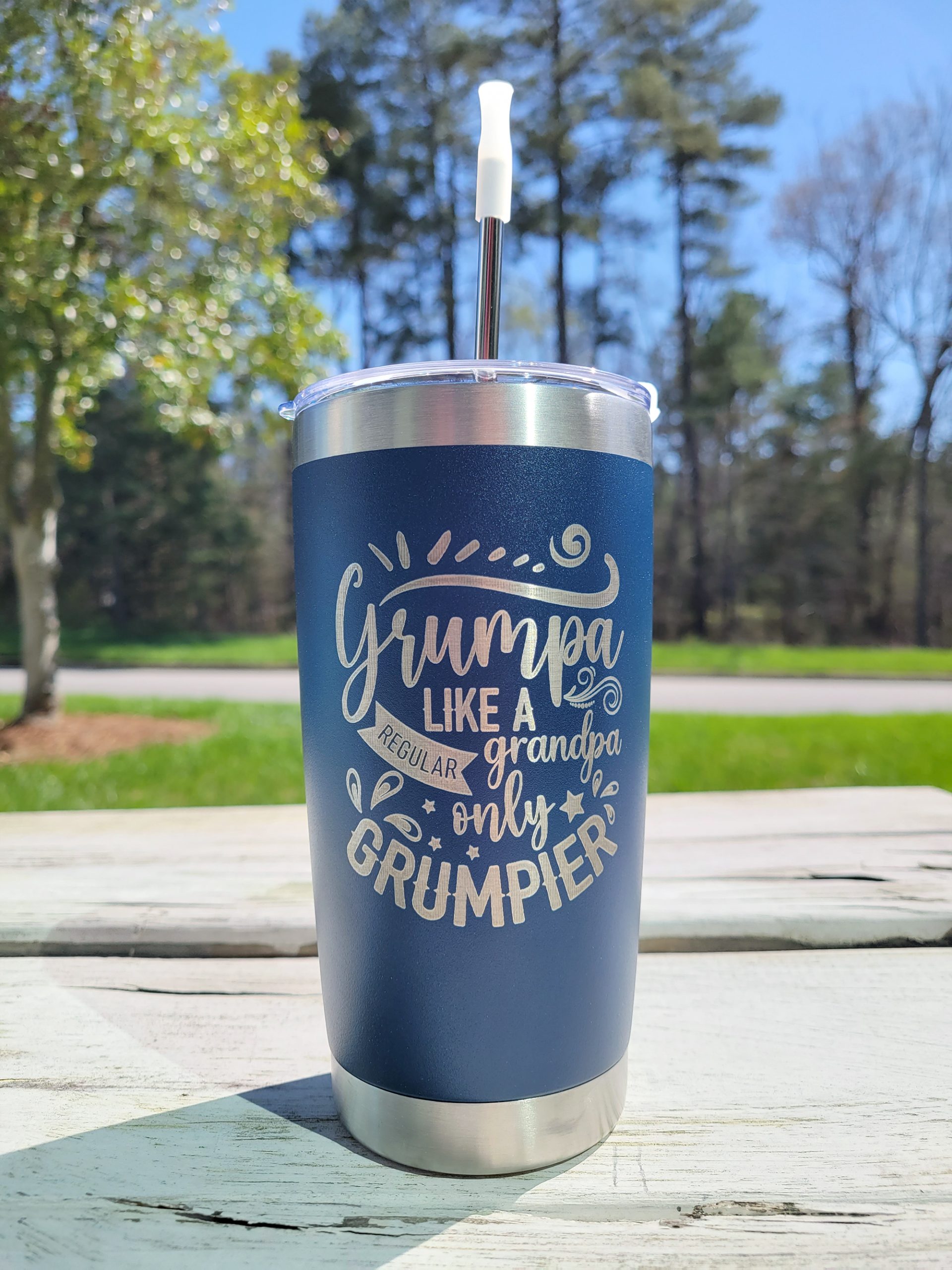 Grandma Custom Engraved Tumbler with straw & lid- 20oz Stainless Steel  Travel Mug, Hot/Cold Drinks - Personalized Gift