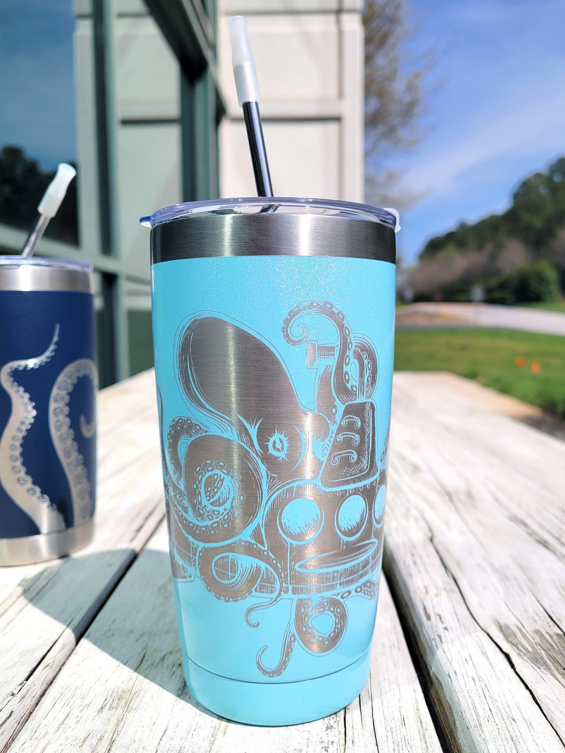 Custom Tumbler with Lid and Straw Stainless Steel Tumbler St